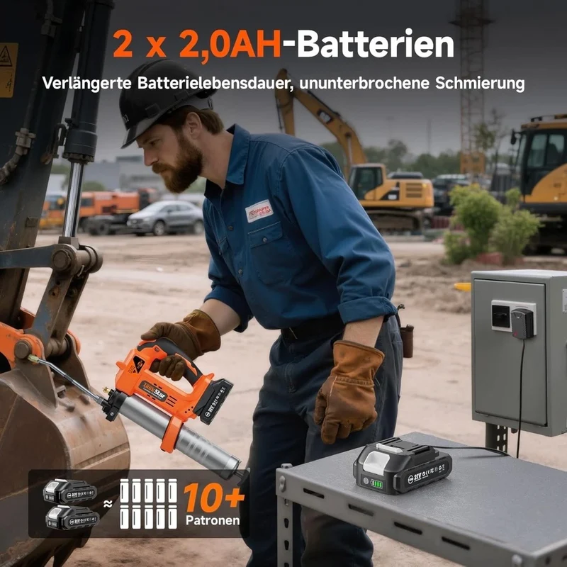 Akku Fettpresse Elektrisch Presse Werkstatt Kfz Bagger 18V