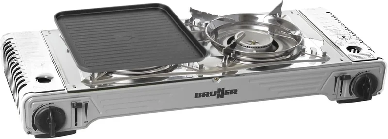 Campingkocher, Grill, BRUNNER Camping-Kocher Zweiflammig DEVIL DOUBLE GRILL für Gas-Kartuschen