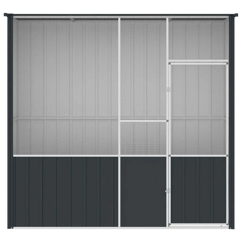 XXL Voliere Vogelkäfig Vogelhaus Außen Stahl Papageienkäfig 215x200cm