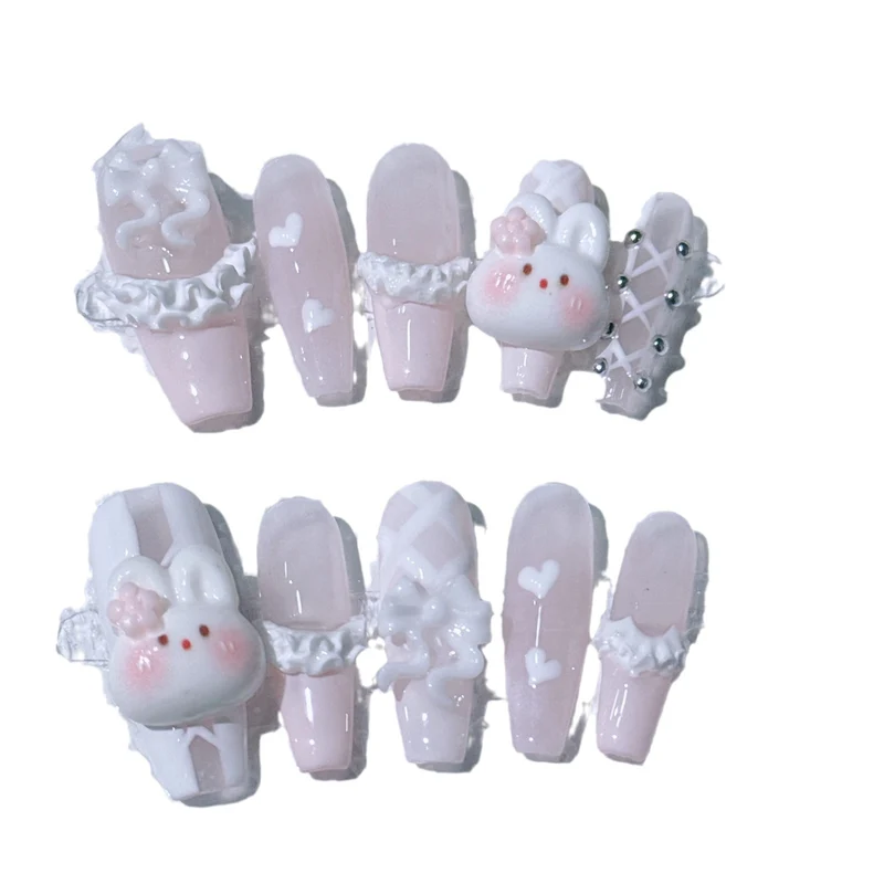 Niedliches Hasen-Thema Press-On Nagelset
