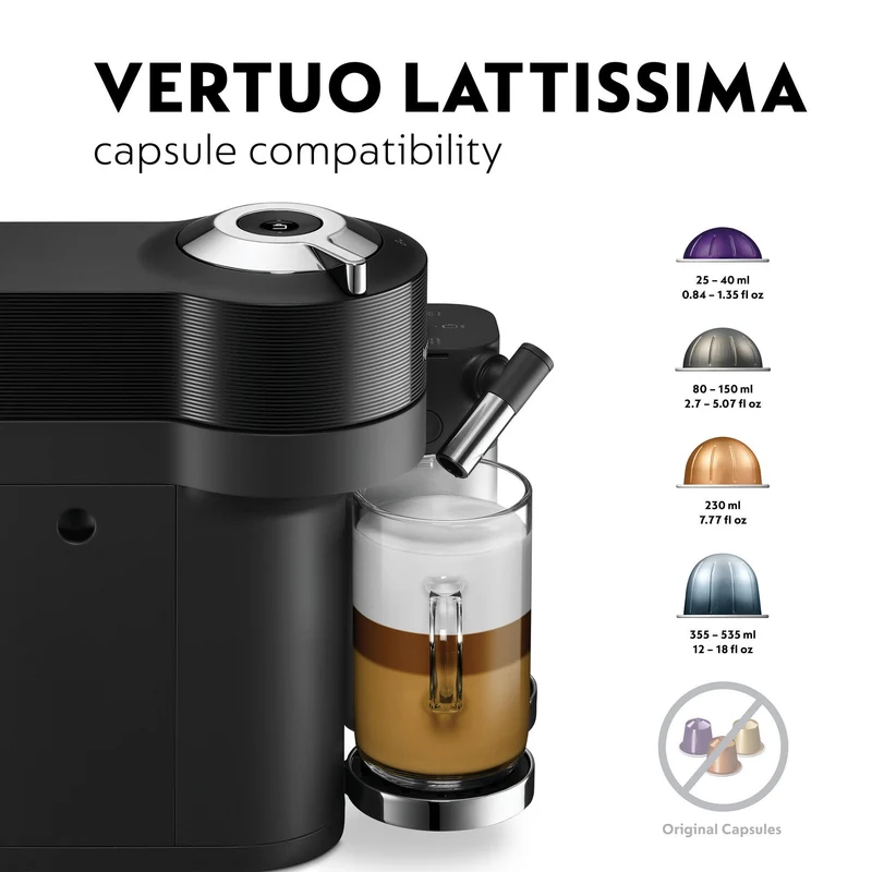 Nespresso Vertuo Lattissima Kaffeemaschine - Schwarz | ENV300.B