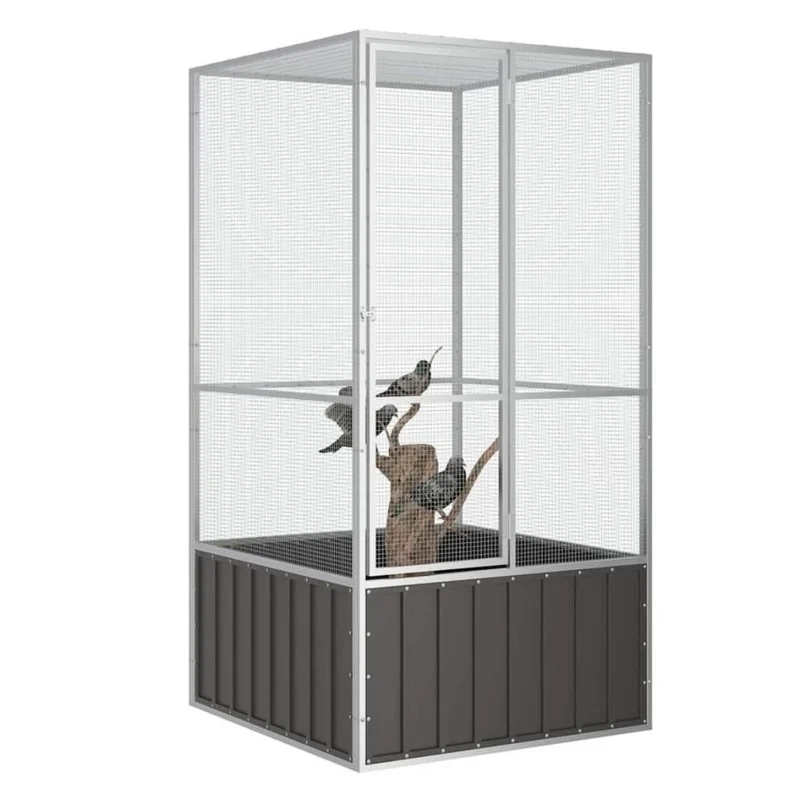 Voliere Stahl Vogelvoliere Außenvoliere Vogelkäfig 111x107x211,5cm
