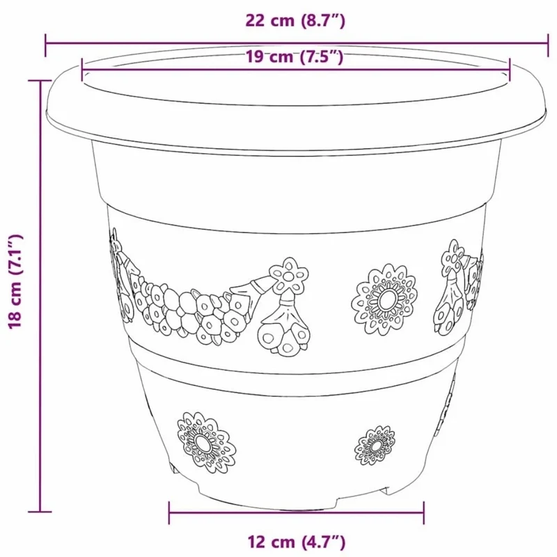 6x Pflanztopf Set Kunststoff Blumentopf Balkon Gartentopf Garten Topf