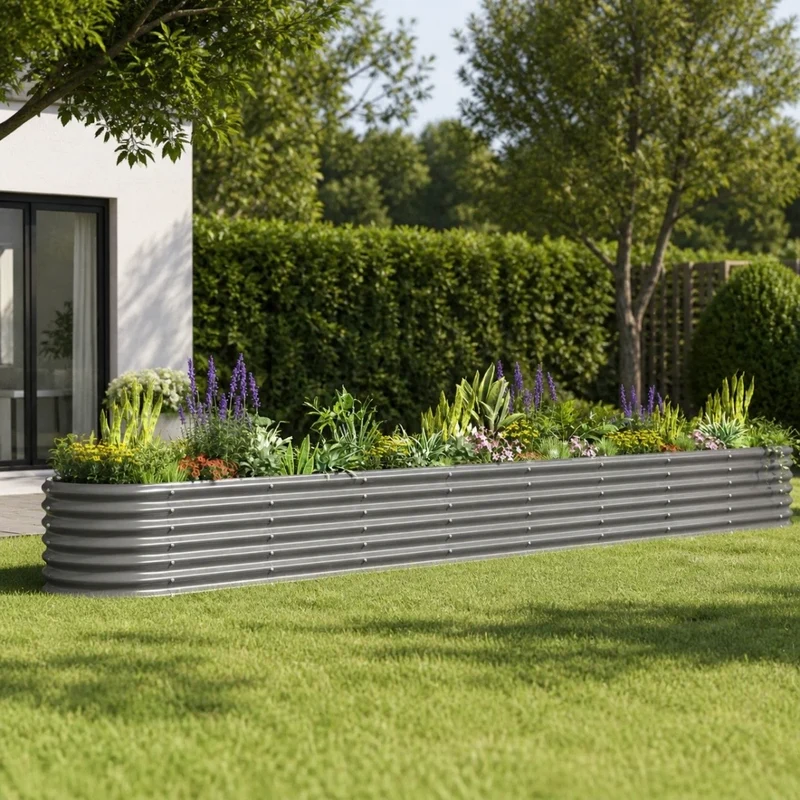 Hochbeet Pflanzbeet Stahl Garten Beet Metall Wetterfest 332cm