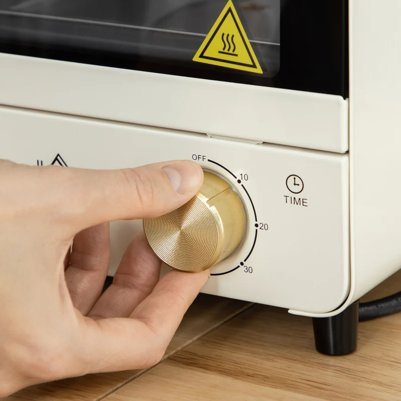 15 L Mini Electric Oven with Baking Tray, Wire Rack & Crumb Tray, 1000W, Cream White