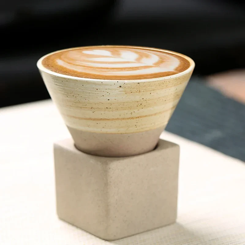 Skanto | Japanische Kaffeetasse mit Untertasse, 1 Stk., Retro Keramik Teetasse, Becher, Latte, Espresso, pull0, Floral Cappuccino, Neue Keramiktasse, 100 ml/3.5 oz