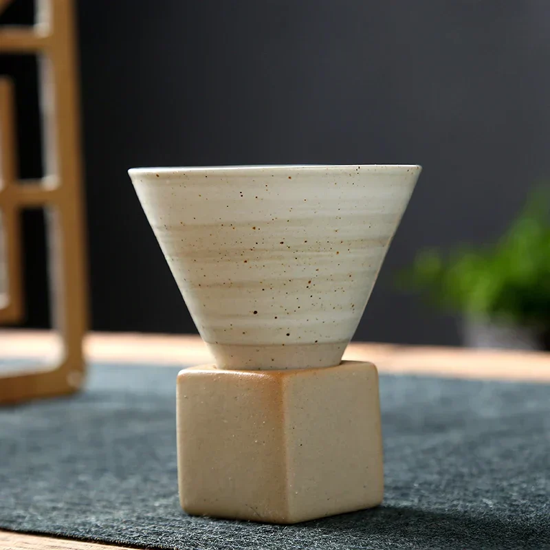 Skanto | Japanische Kaffeetasse mit Untertasse, 1 Stk., Retro Keramik Teetasse, Becher, Latte, Espresso, pull0, Floral Cappuccino, Neue Keramiktasse, 100 ml/3.5 oz