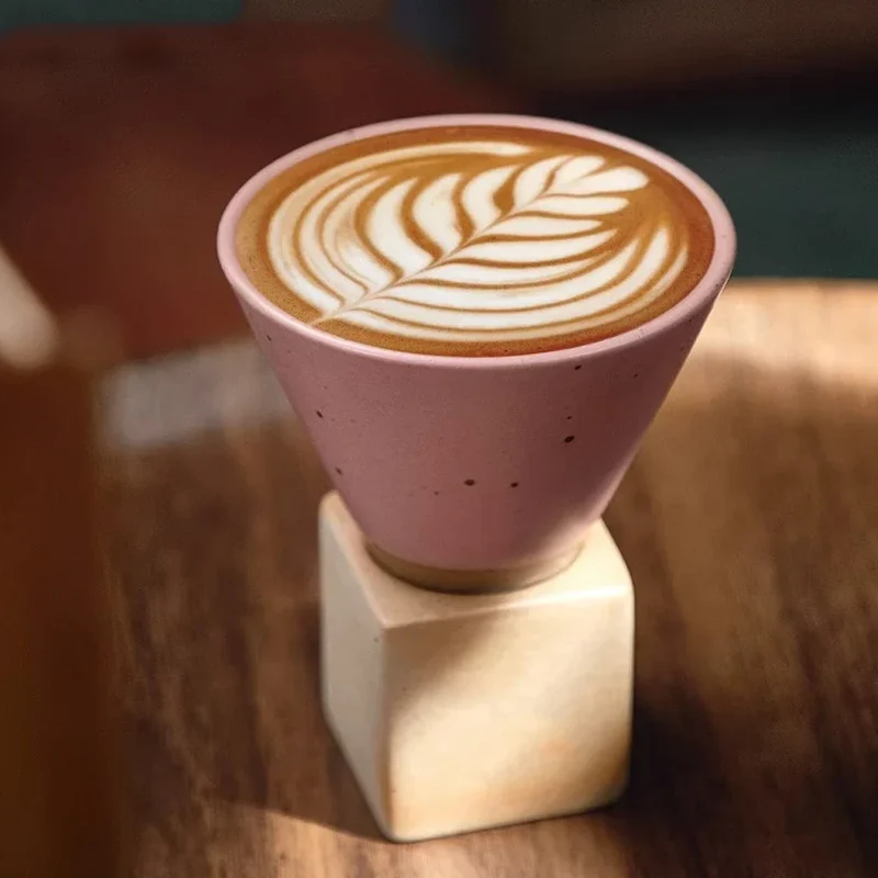 Skanto | Japanische Kaffeetasse mit Untertasse, 1 Stk., Retro Keramik Teetasse, Becher, Latte, Espresso, pull0, Floral Cappuccino, Neue Keramiktasse, 100 ml/3.5 oz