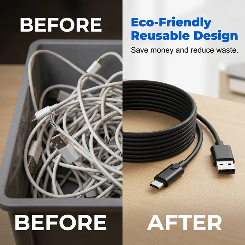 ✨🔥Zuschneidbares und reparierbares USB-C Schnellladekabel