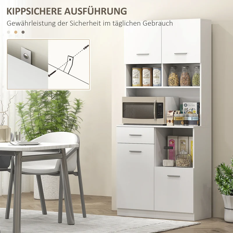 Küchenschrank Hochschrank 180x80x35cm Regal Schrank Küche