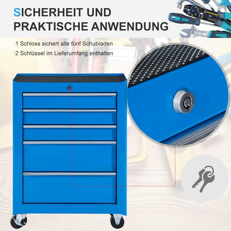 Werkstattwagen Bewegbar Stahl 61x33x82cm Wagen Werkstatt