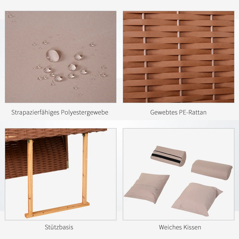 Strandkorb 2 Personen Neigbar Sonneninsel Gartenliege