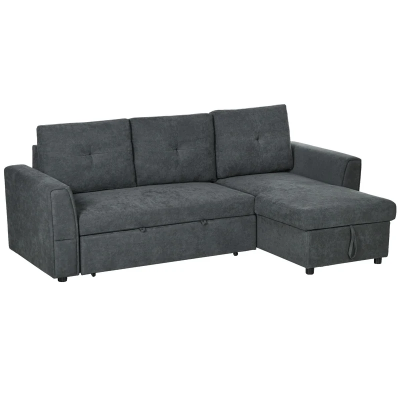 Schlafsofa Ecksofa Bettfunktion 3-Sitzer Couch Chaiselongue