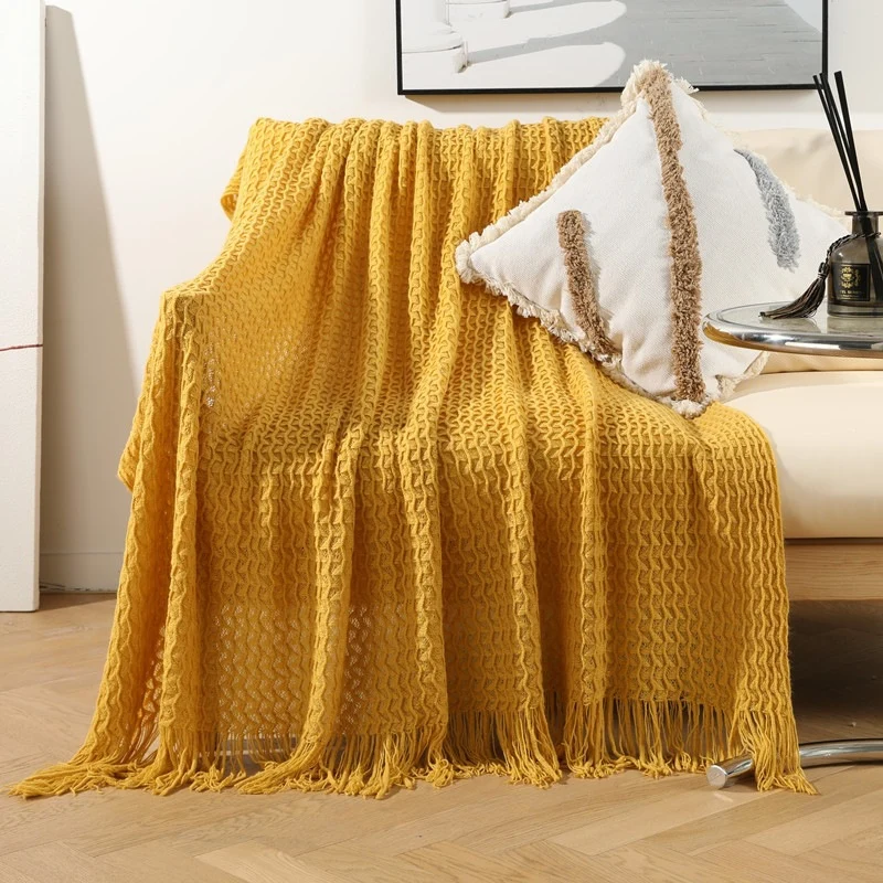 Gemütliche gestrickte Wurfdecke