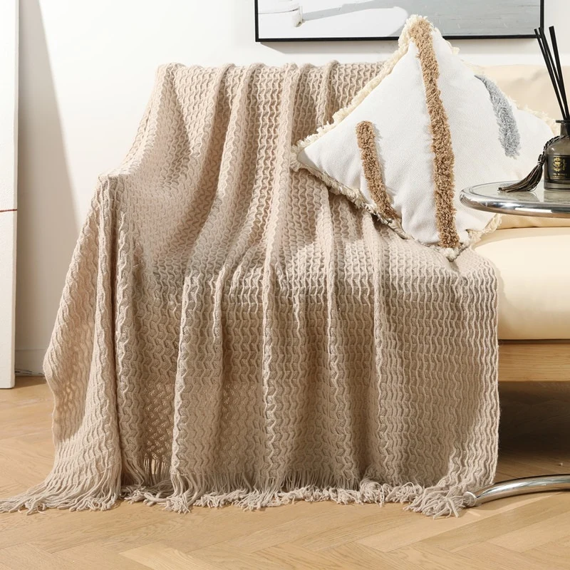 Gemütliche gestrickte Wurfdecke