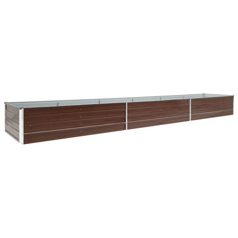 Hochbeet Braun Verzinkter Stahl Gartenbeet Pflanzkübel 480x80x45cm