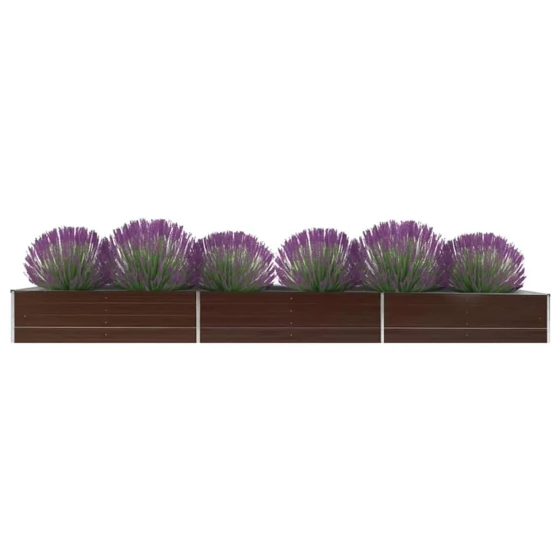 Hochbeet Braun Verzinkter Stahl Gartenbeet Pflanzkübel 480x80x45cm