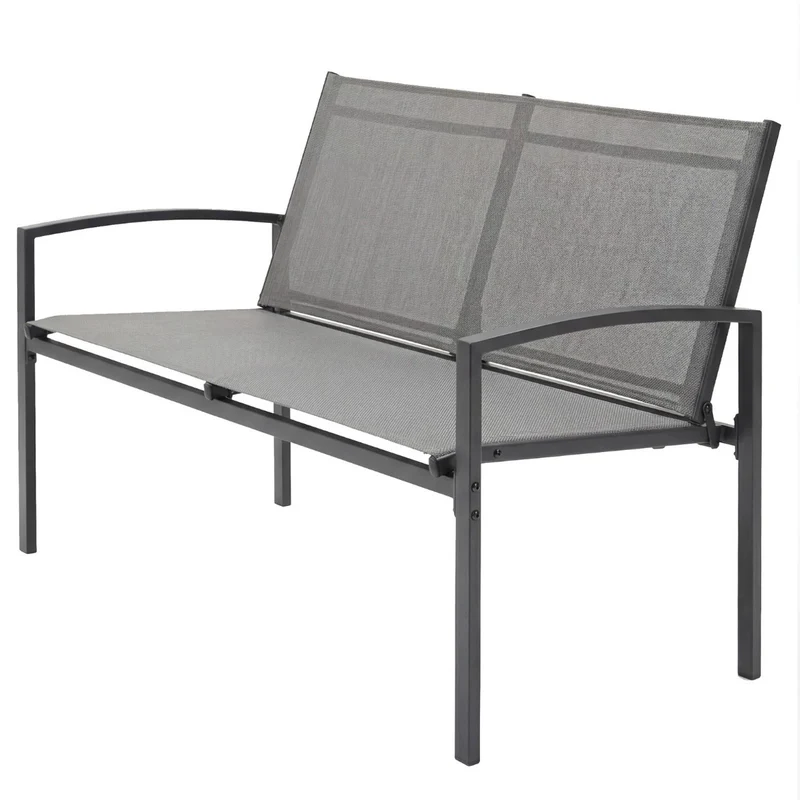 Gartenbank 2-Sitzer Metall Outdoor Sitzbank Gartensitz Garten