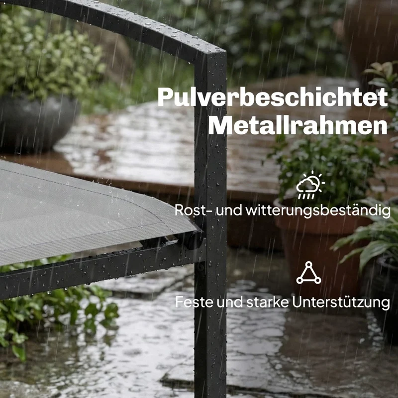 Gartenbank 2-Sitzer Metall Outdoor Sitzbank Gartensitz Garten