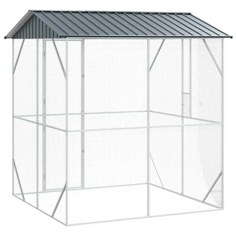 XXL Voliere Vogelkäfig Vogelvoliere Stahl Vogelhaus 215x247cm