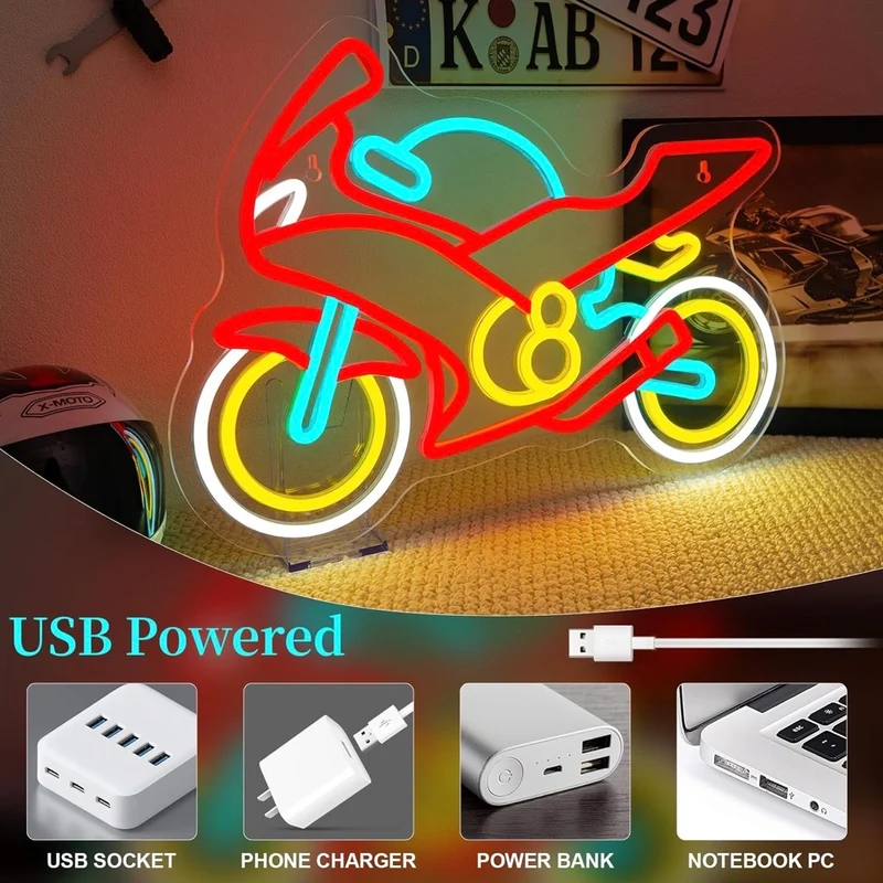 Motorrad Werkstatt Neon Schild LED Neon Wanddekoration Dekoration Wand