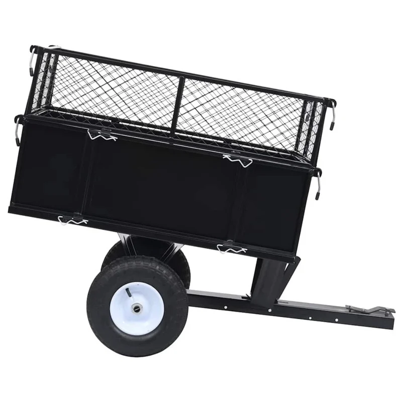 Kippanhänger Rasenmäher 150kg Rasentraktor Anhänger Gartenwagen Stahl
