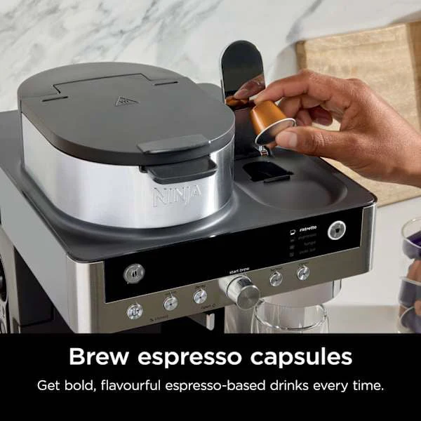 Ninja Prestige Dualbrew System Coffee Maker und Espresso Capsule Machine - Schwarz | CFN802UK