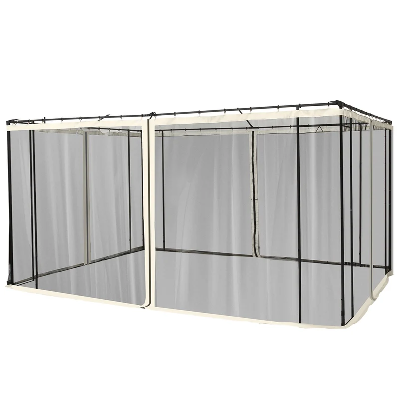 Ersatz-Netzvorhang 3x4m Gartenpavillons Fliegennetz Moskitonetz Polyester