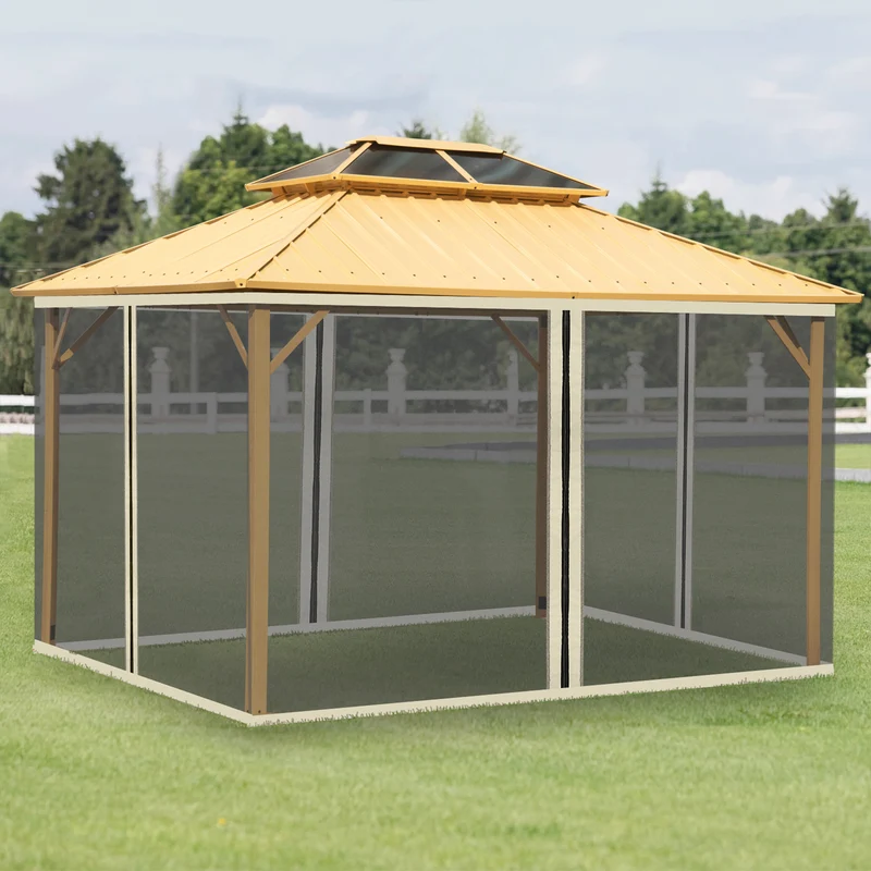Ersatz-Netzvorhang 3x4m Gartenpavillons Fliegennetz Moskitonetz Polyester