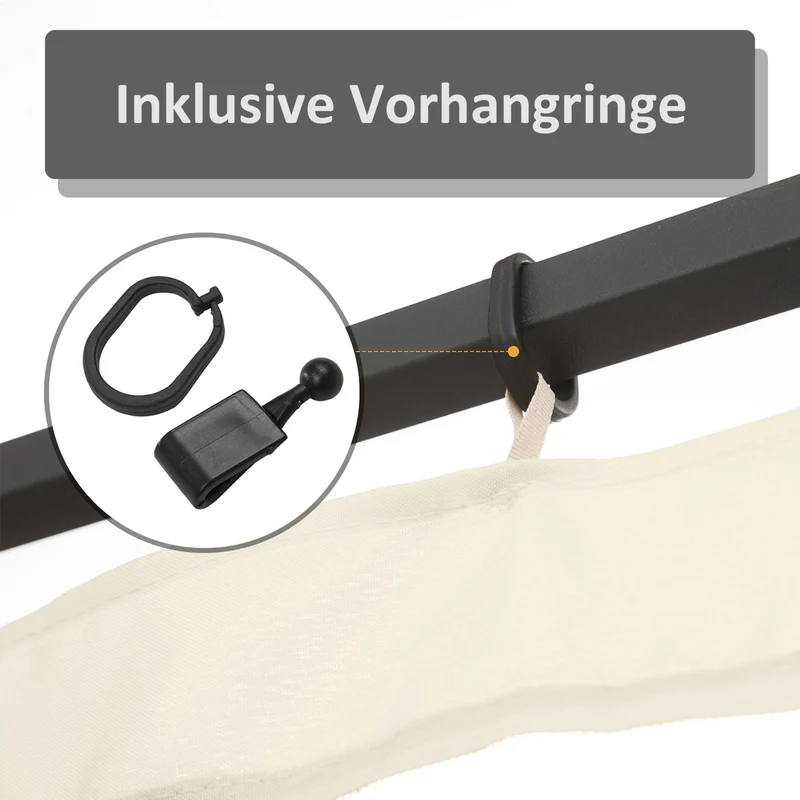 Ersatz-Netzvorhang 3x4m Gartenpavillons Fliegennetz Moskitonetz Polyester