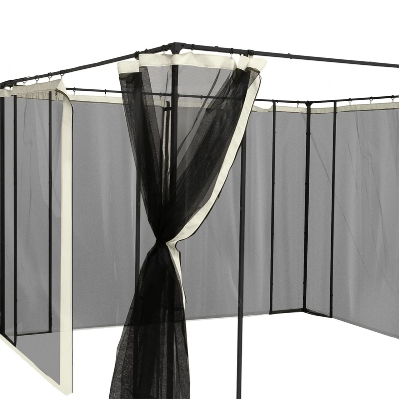 Ersatz-Netzvorhang 3x4m Gartenpavillons Fliegennetz Moskitonetz Polyester