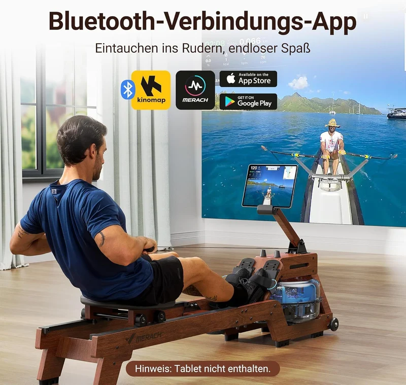 Wasser Rudergerät Massivholz Rudermaschine Fitness Home Gym Training