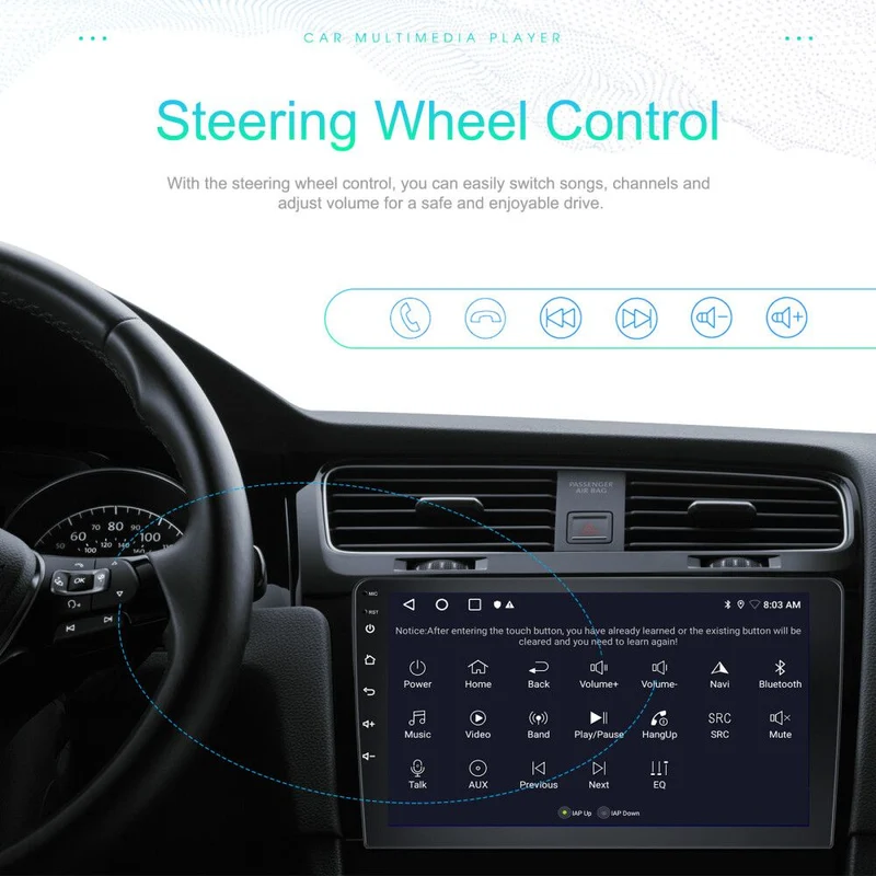 Autoradio Android 10 Zoll GPS Navigation WIFI CarPlay Navi 2G 64G
