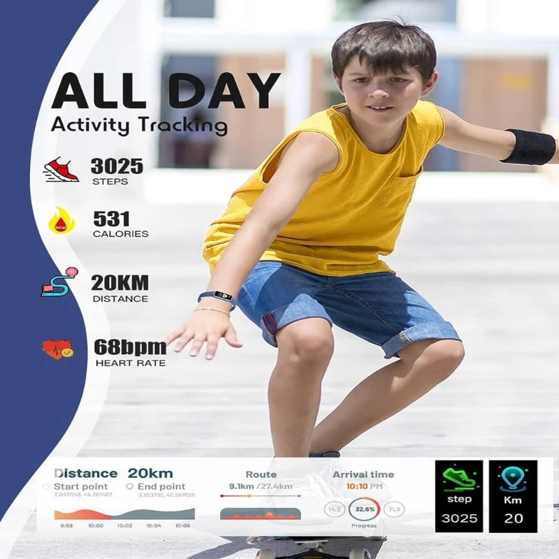 Skanto | Kinder-Smartwatch mit GPS, Aktivitäts-Tracking und Gesundheitsfunktionen – Viona