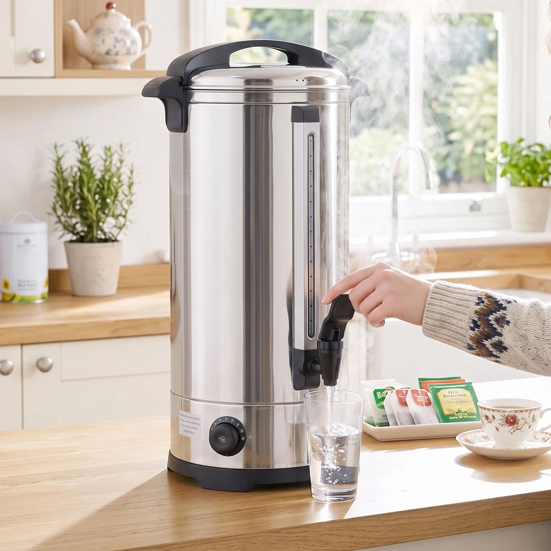 24L 2500W Stainless Steel Hot Water Urn with Thermostat, Keep Warm & Easy Tap