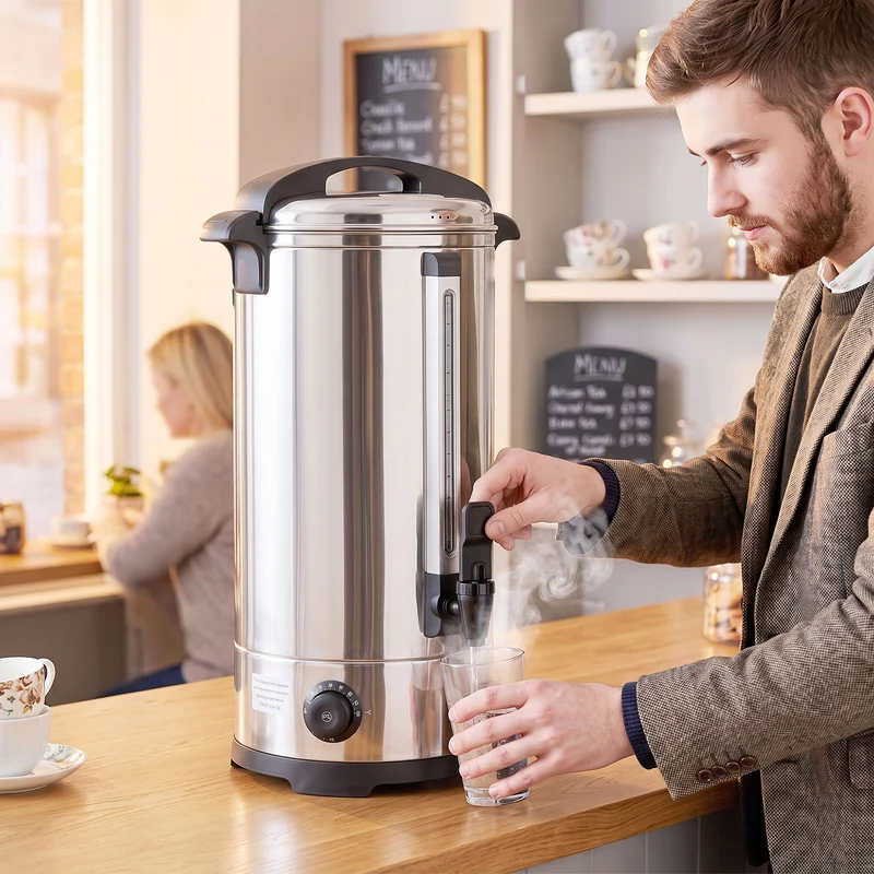 24L 2500W Stainless Steel Hot Water Urn with Thermostat, Keep Warm & Easy Tap