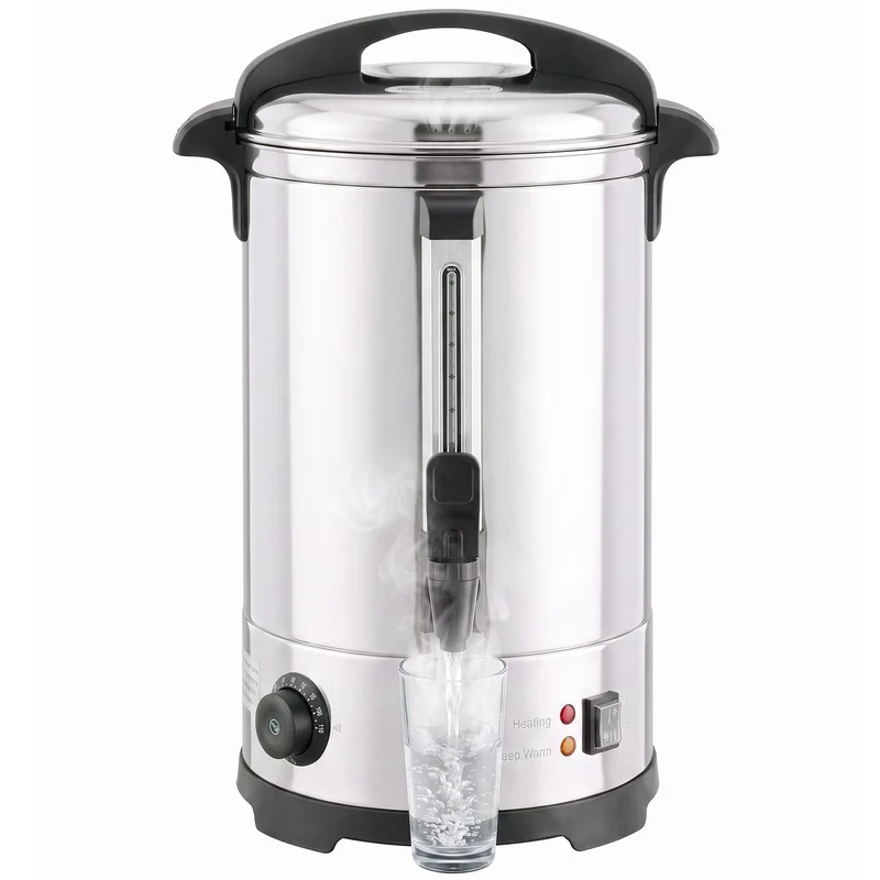 13L Hot Water Boiler with Thermostat & Keep Warm, Easy-Pour Stainless Steel Urn
