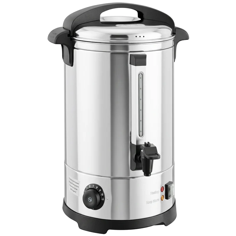 13L Hot Water Boiler with Thermostat & Keep Warm, Easy-Pour Stainless Steel Urn