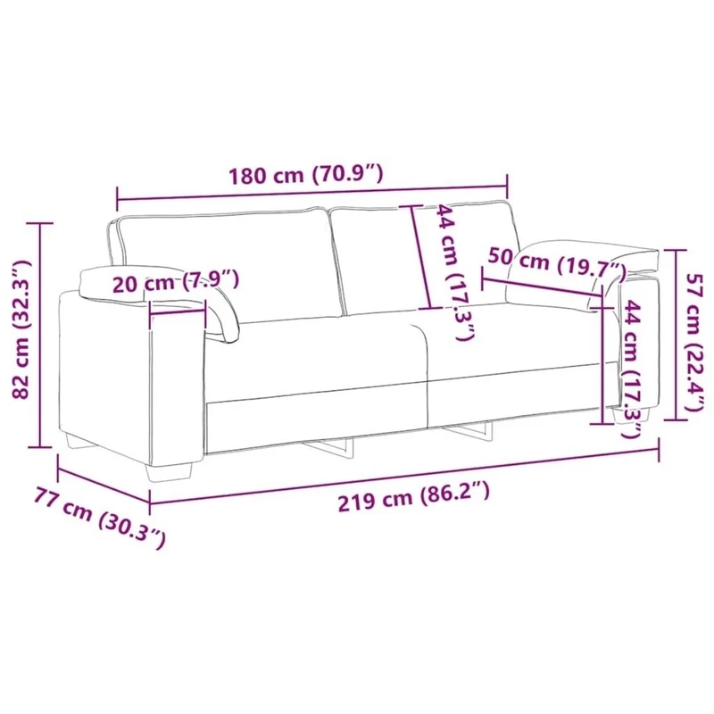 3 Sitz Sofa Couch Polstersofa Wohnzimmer Möbel