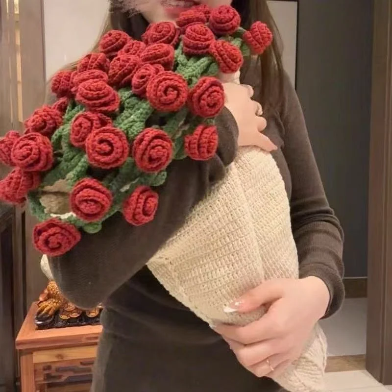 Handgemachter Häkelblumenstrauß
