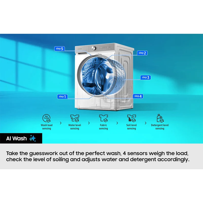 Samsung Series 5 9KG/5KG 1400RPM freistehend Waschtrockner - Schwarz | WD90DG5G34BBEU