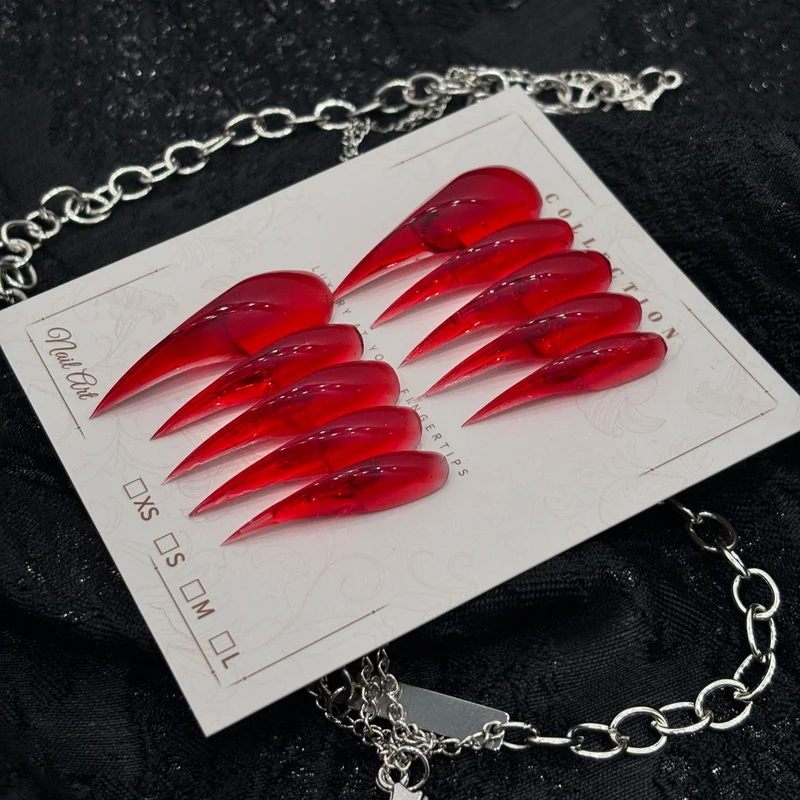 Stiletto Press-On Nagelspitzen mit Glänzendem Finish