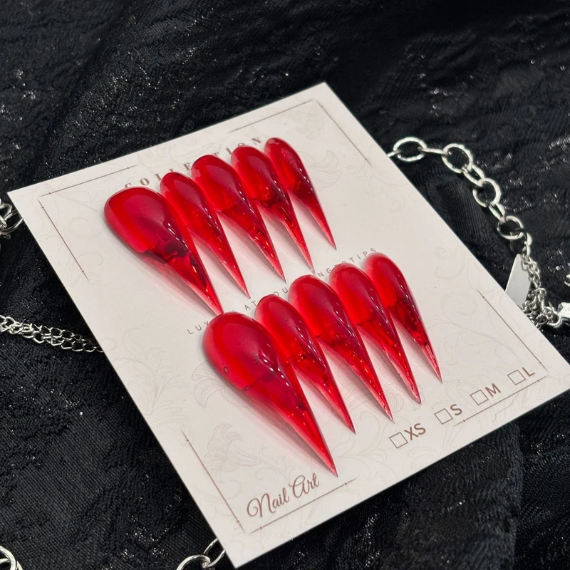 Stiletto Press-On Nagelspitzen mit Glänzendem Finish