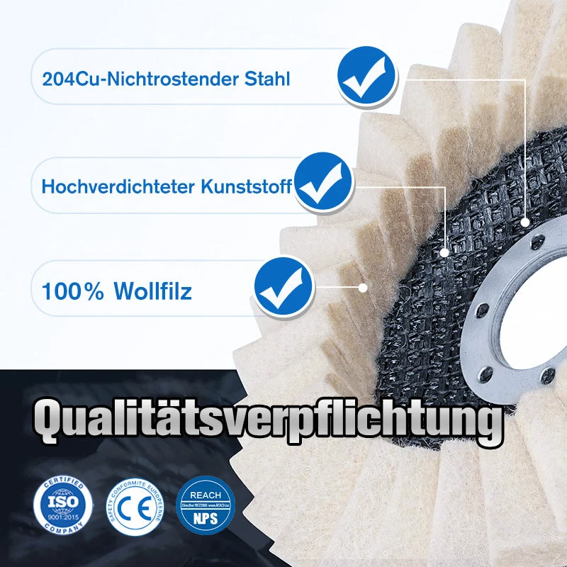 ⚙️ KAUFE 1, ERHALTE 1 GRATIS! 🔥 Wollpolierscheibe für Winkelschleifer – Hochglanz-Spiegelfinish, Langlebig & Vielseitig ✨