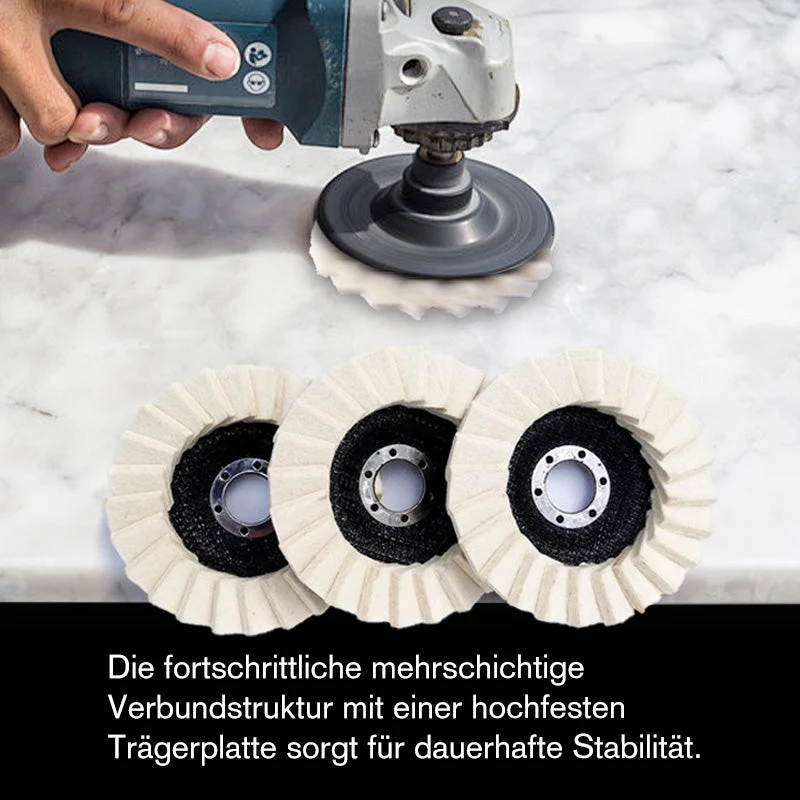 ⚙️ KAUFE 1, ERHALTE 1 GRATIS! 🔥 Wollpolierscheibe für Winkelschleifer – Hochglanz-Spiegelfinish, Langlebig & Vielseitig ✨