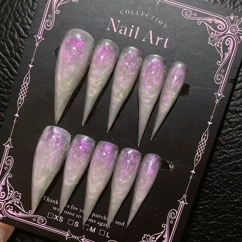 Stiletto Press-On Nagelspitzen mit elegantem Glitzerdesign