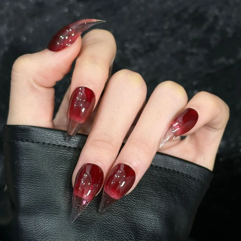 Stiletto Press-On Nagelset mit Ombre-Design