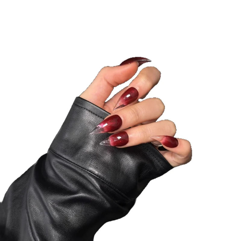 Stiletto Press-On Nagelset mit Ombre-Design