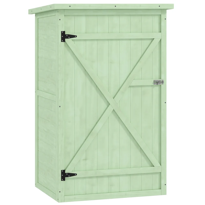 Gartenschrank Holz Abschließbar Geräteschuppen Pultdach 75x56x115cm