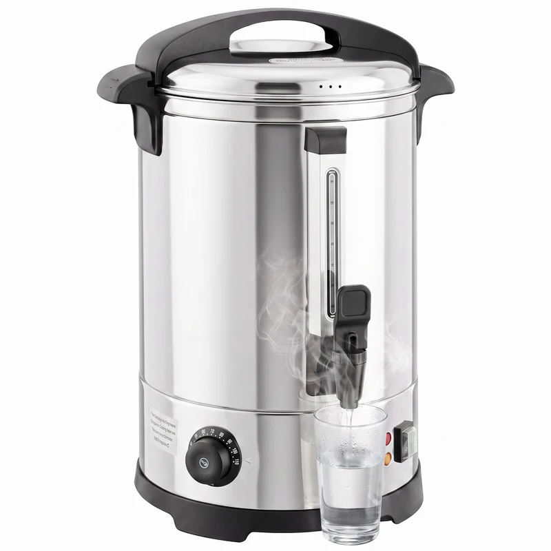 6.5L Catering Urn, 1500W Stainless Boiler with Thermostat, Keep Warm & Easy Tap